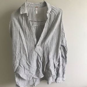 Free People Boho Half Button Shirt